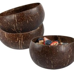 Coco Casa 21 Ounce Coconut Bowl, 1 Reusable Handcrafted Bowl - For Warm And Cold Foods, Washable By Hand, Coconut Smoothie Bowl, For Smoothies And Salads, Kitchen Decor
